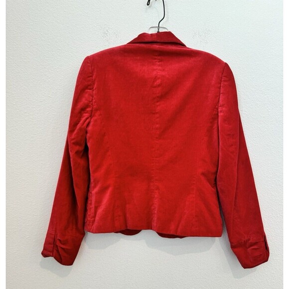 Apostrophe Women's Red Velvet Blazer Pockets Chic Girly Career 2 *Stain - Picture 2 of 14